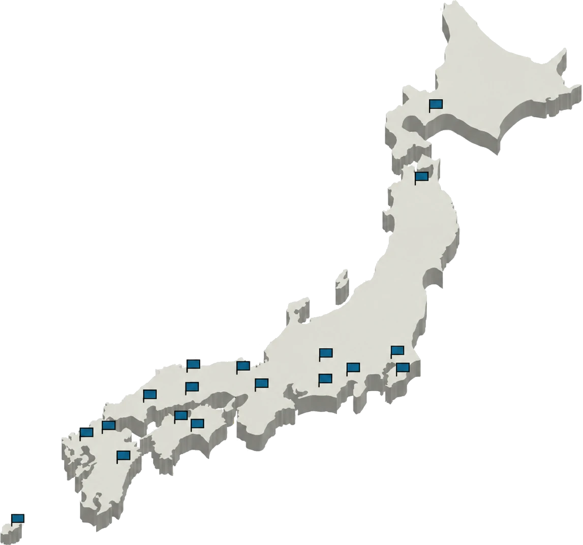 全国実績マップ（現場実績のある県）